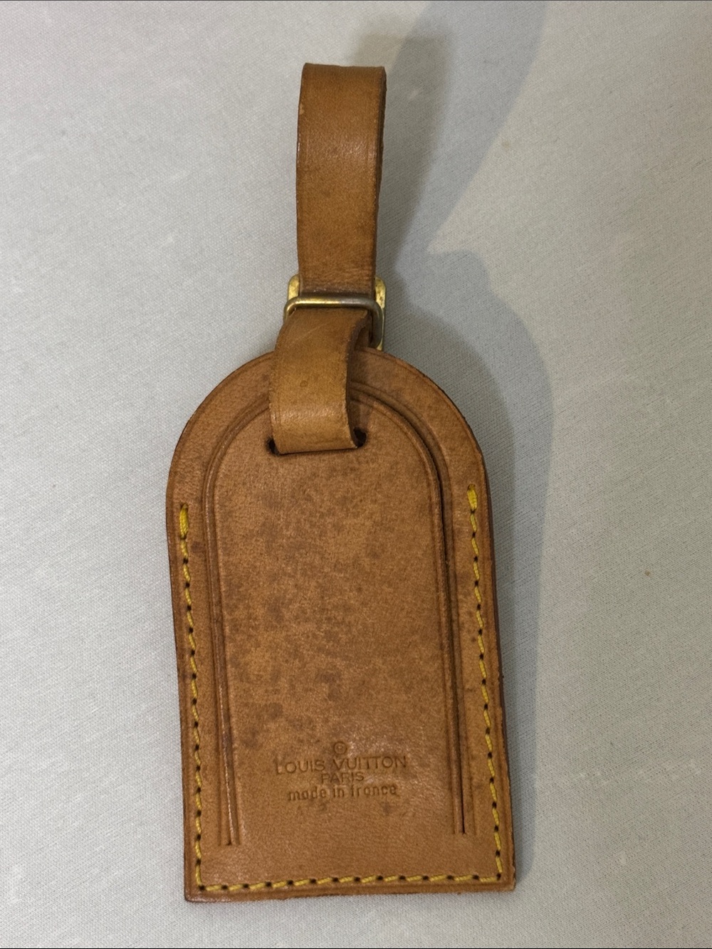 Louis Vuitton Tan Leather Luggage Tag